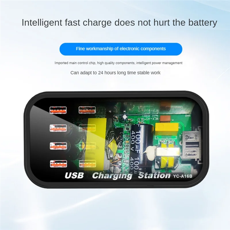 16 Port USB Charging Station Charging Station USB Charger For Car Headphones Multiple Devices Laptop Smartphones-A31R