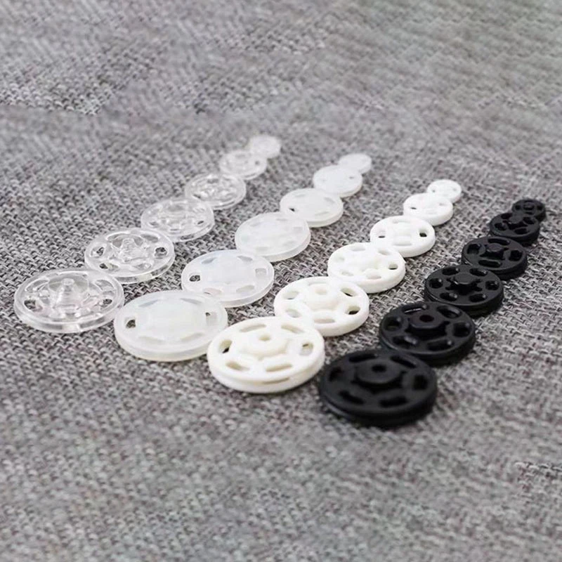 100Pcs Transparent ABS Plastic Invisible Snap Fasteners Press Button DIY Handmade Crafts Round Flatback Stud Sewing Accessory