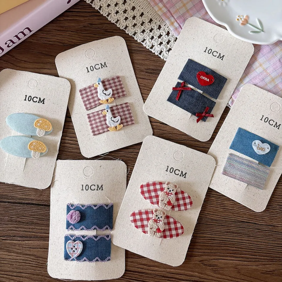 

Kids Cartoon Hair Clips Tddler Mushroom Rabbit Bear Duck Bow Side Snap Clips for Girls Baby Hair Accessories Kawaii Hairpin HP01