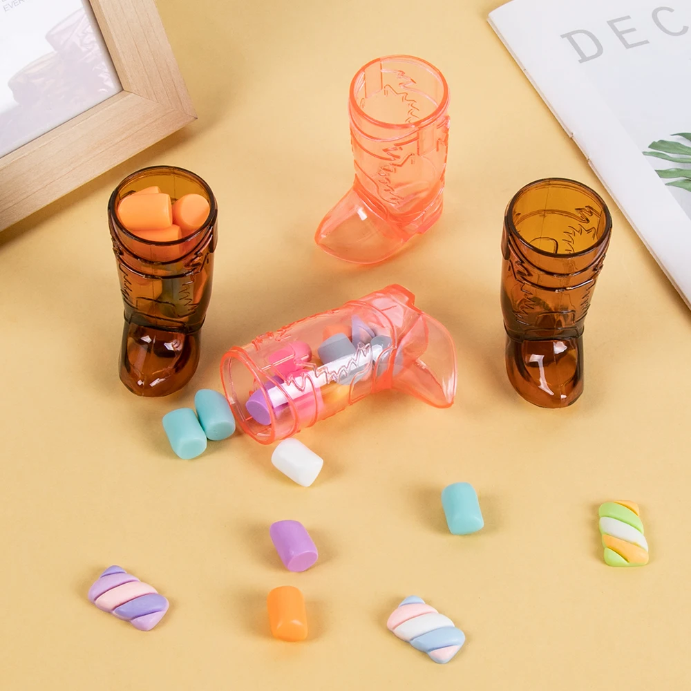 10Pcs Mini Cowboy Boot Shot Glasses Plastic Clear Cups Western Theme Cowboy Cowgirl Bachelorette Birthday Party Decorations