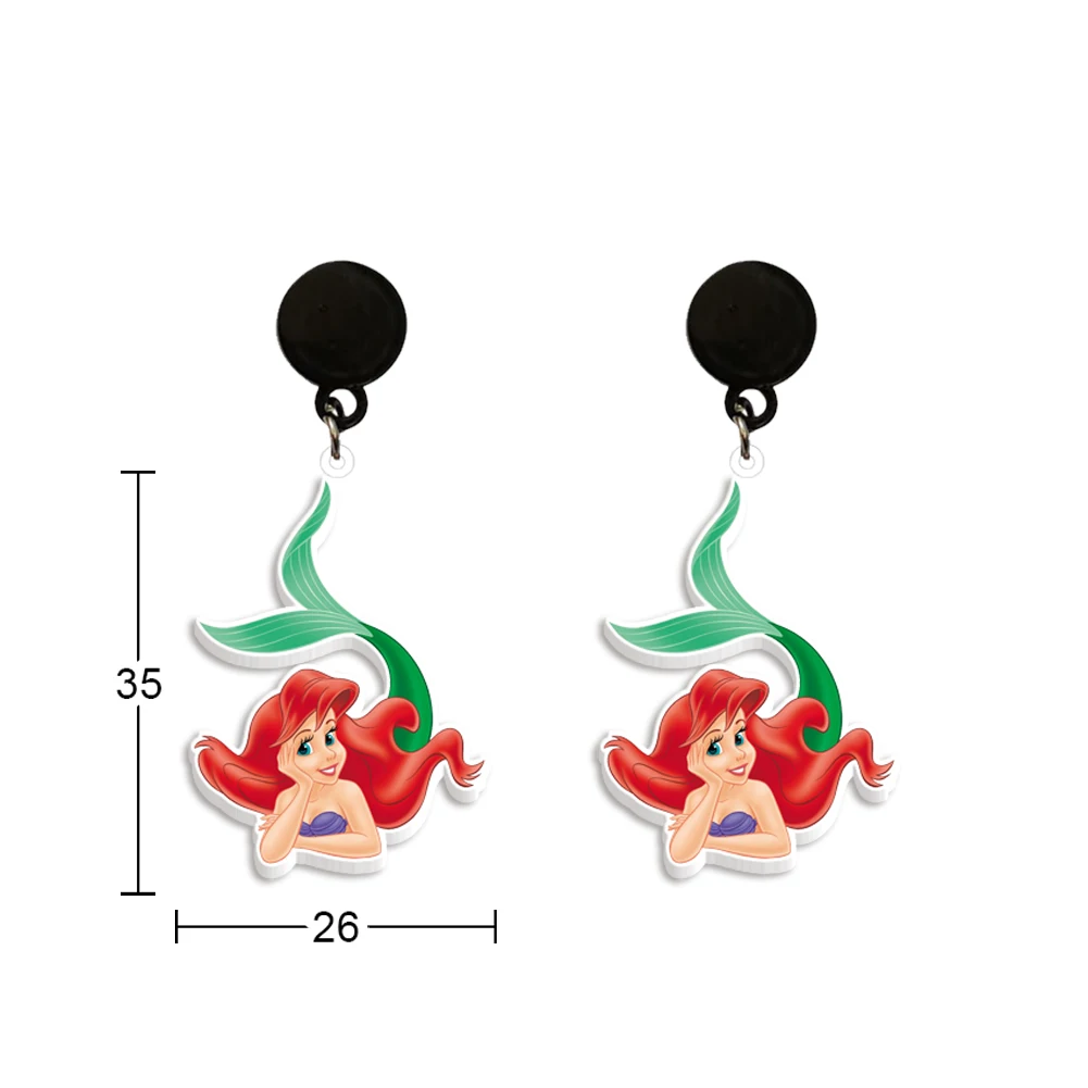 New The Little Mermaid Disney Princess For Women Girls Beautiful Jewelry Special Gifts Acrylic Hanging Pendants Stud Earrings