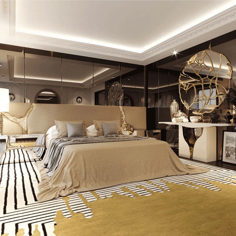 Light luxury villa bedroom bed