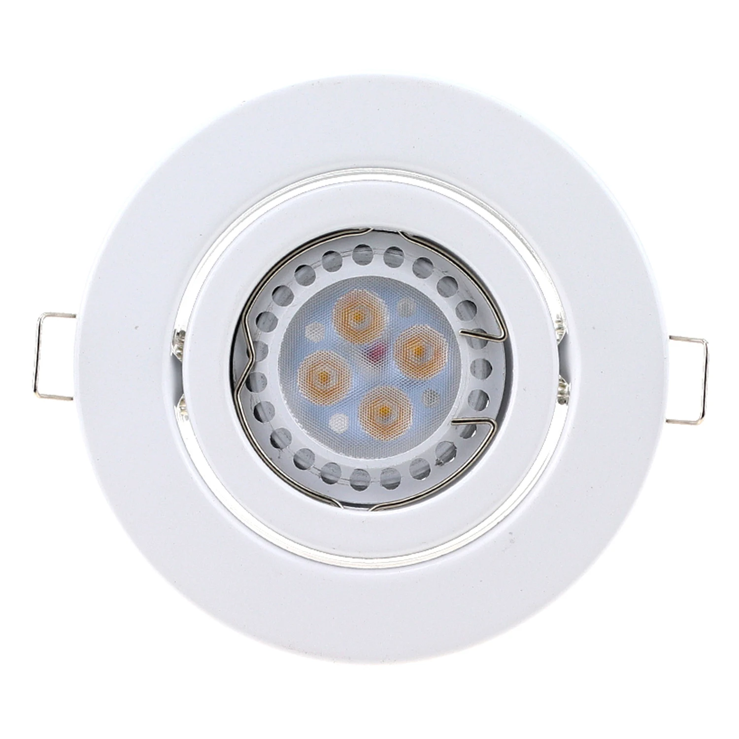 Ronde Inbouw Led Plafond Lamp Fitting Wit Verstelbaar Frame Mr16 Lamp Armatuur Downlight Houder Uitsparing 80Mm