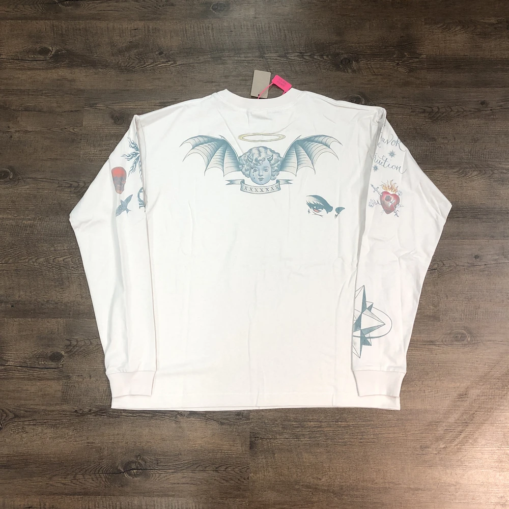 SAINT OF MICHAEL 25SS 1:1 Fashion Vintage Long Sleeves Tee Loose Tops 100%Cotton Casual T Shirt