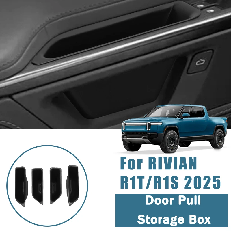 

For RIVIAN R1T/R1S 2025 Door Pull Box Door Slot Storage Box Stowing Tidying Organizer Box Car Interior Accessories Supplies