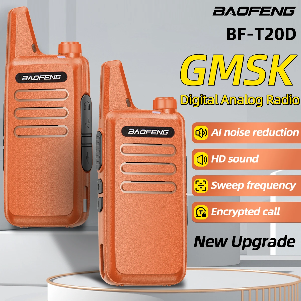 

Baofeng, новое обновление BF-T20D GMSK, рация UHF, 400-470 МГц, беспроводная частота копирования, шумоподавление, зашифрованный вызов, радиолюбитель