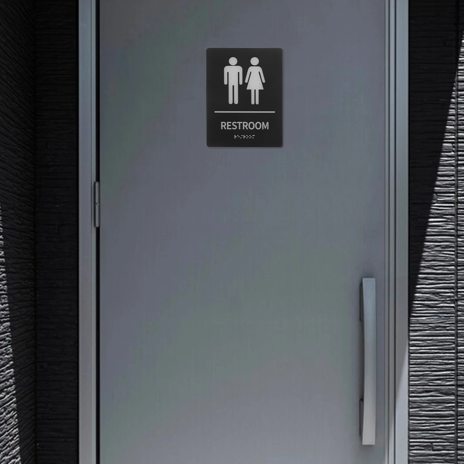 

Braille Restroom Signs Acrylic Accessory Pictures Black Signage Farmhouse Bathroom Men and Women