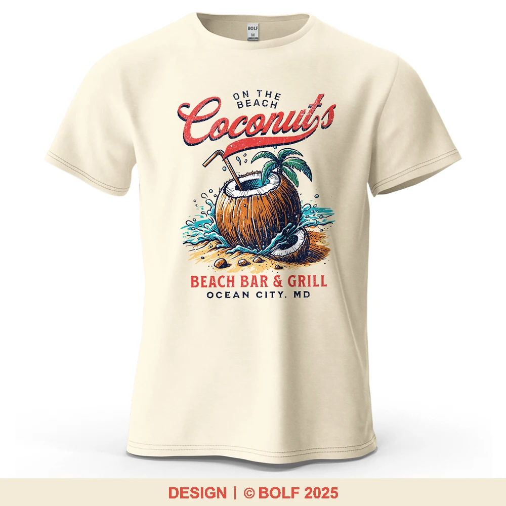 S-5XL Men's Beach Outings Graphic Short Sleeve T-Shirt 100% Cotton Vintage Printed Tops Tee Summer Casual Sportswear