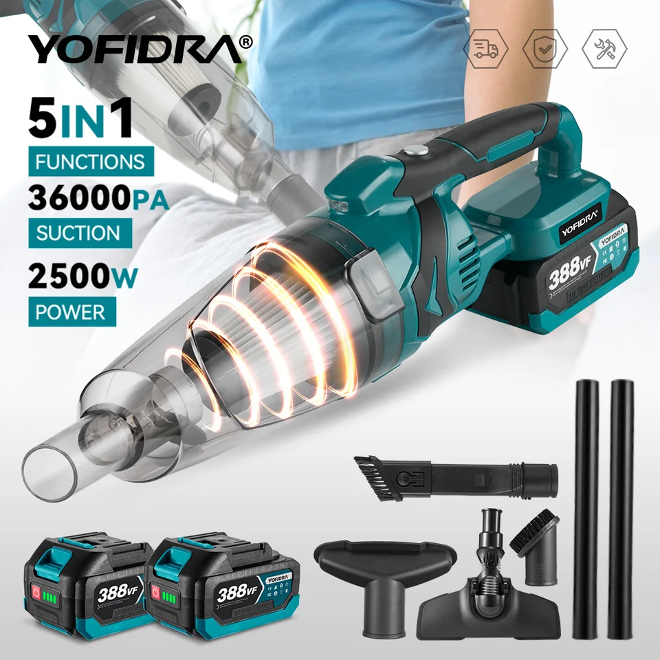 YOFIDRA 5 in 1コードレスハンディ電動掃除機、マキタ18Vバッテリー