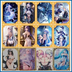 Anime Goddess Story Furina Sexy Metal Card Boy Games Toys Collectible Cards Christmas Birthday Gift Miku Rem Shinobu DIY ACG