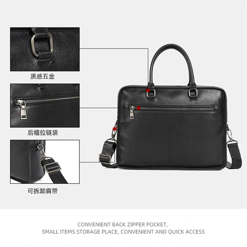 Valigetta in vera pelle di alta qualità da uomo, borsa da viaggio per viaggi d'affari, facile da trasportare, borsa in pelle di vacchetta Ture, borsa a tracolla alla moda