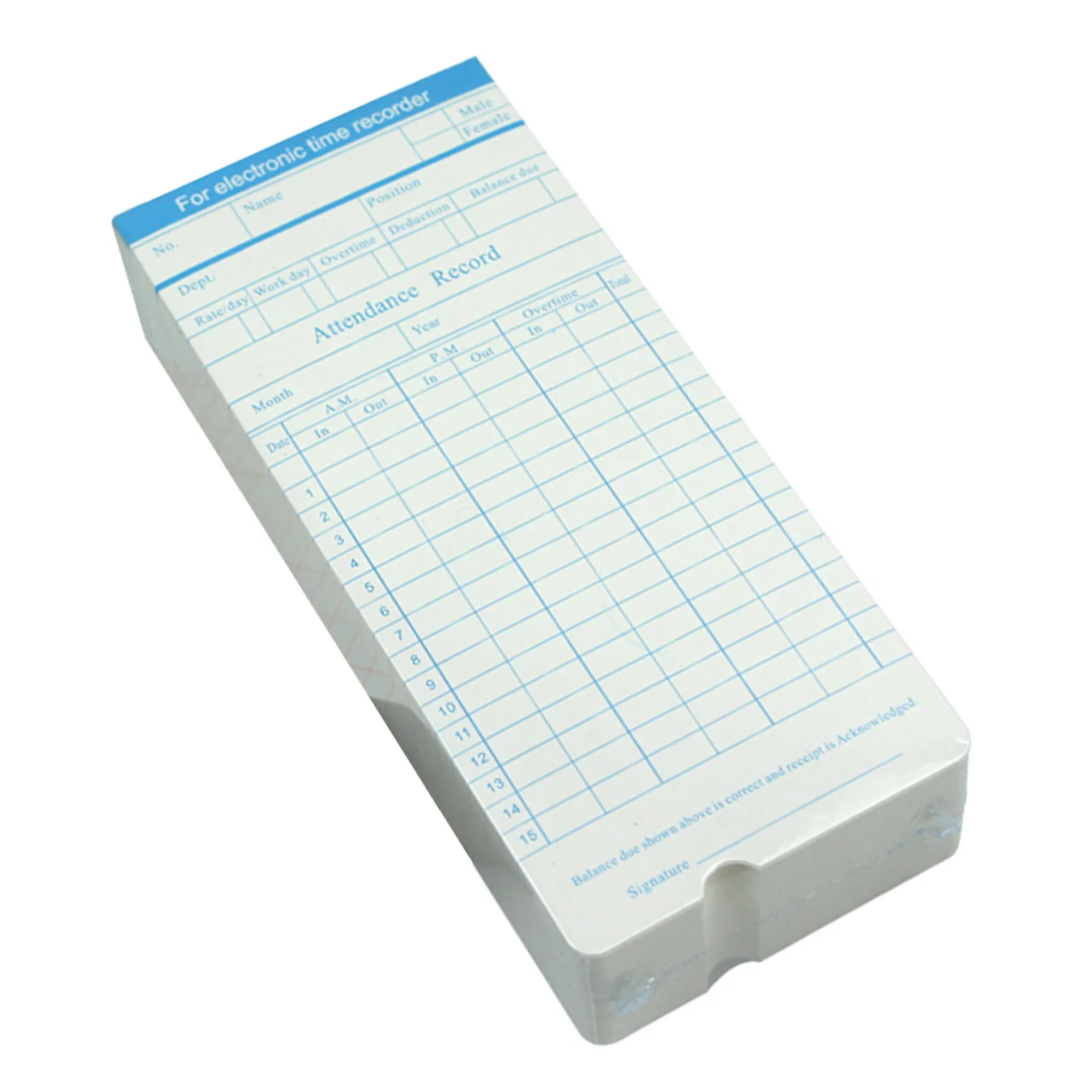 1 قطعة بطاقات للموظف تتبع يومي بطاقات وقت المكتب للموظفين مصنع مستودع استخدام ورق بطاقة تسجيل الوقت