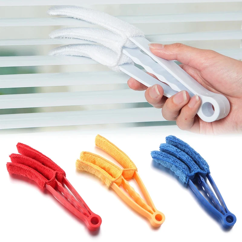 Escova de Limpeza de Persianas de Microfibra Lavável e Destacável com Clipe, Espanador Doméstico Multiuso para Ripas de Janelas e Saídas de Ar