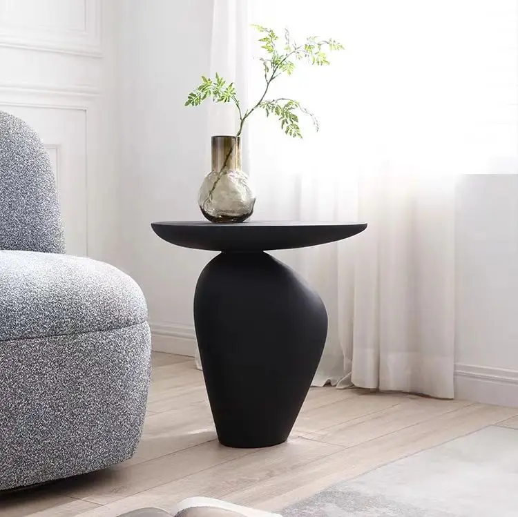 Living Room Coffee Table Creative Pebble Shape Side Table Black Home Furniture Living Room Bedroom Design Corner Table