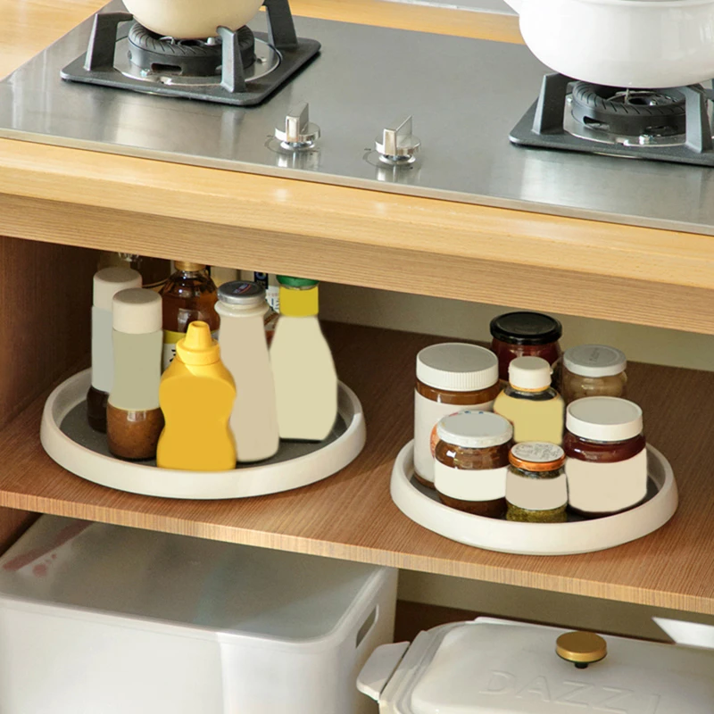 360° Rotating Spice Rack, Turntable Storage Organizer, Turntable, Refrigerator, Plastic Turntable, Kitchen, Cabinet