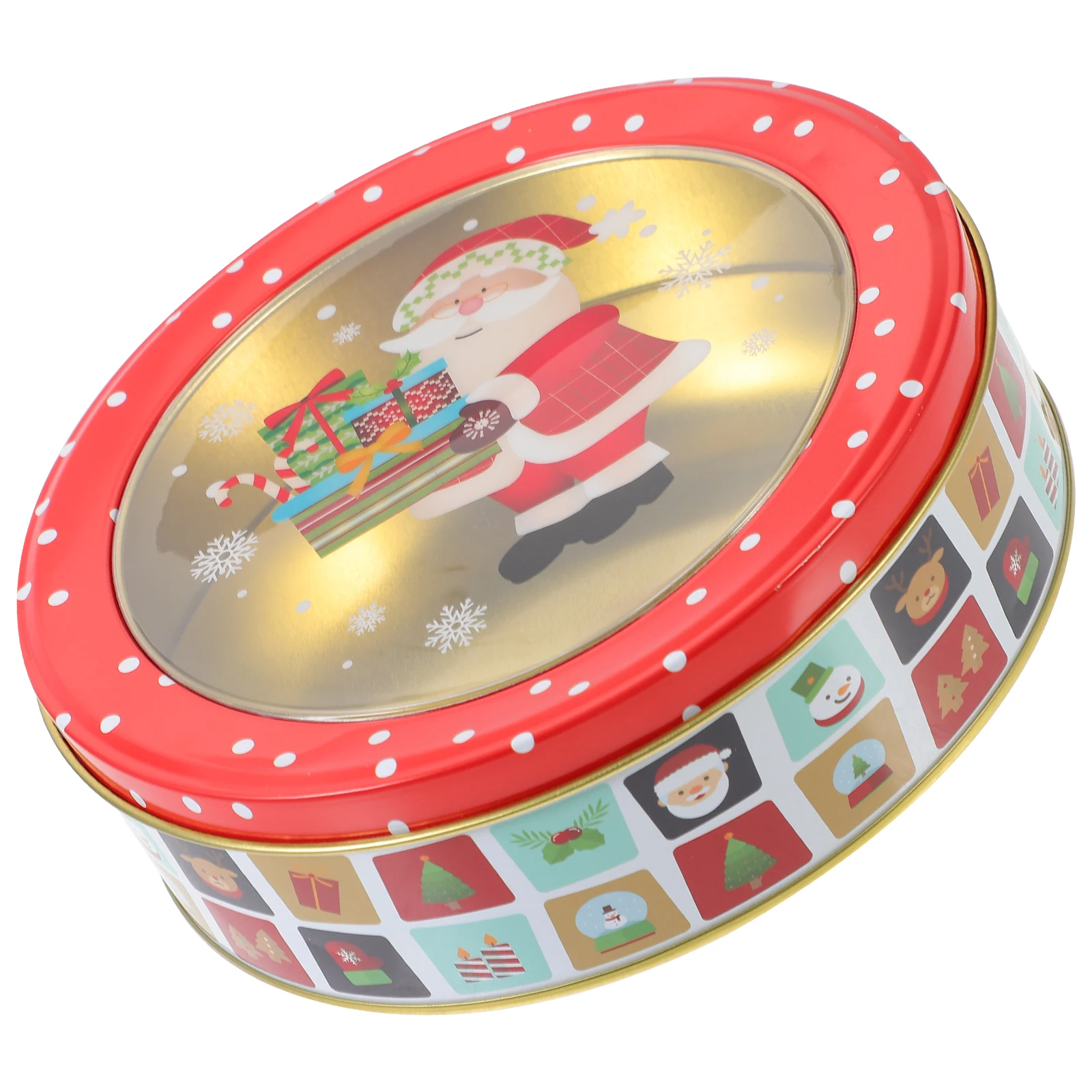 

Christmas Tinplate Cookie Box Candy Biscuit Treat Tin Small Case Xmas Party Gift Storage Box Christmas Cookie Tin