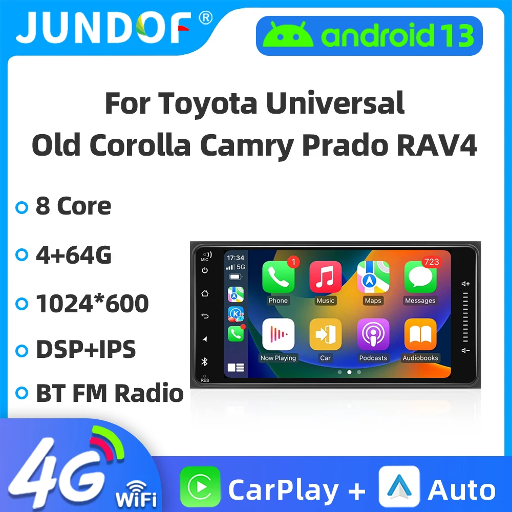 Jundof Universal Android 7 Inch Car Stereo GPS Radio For Toyota 4Runner Camry Corolla Tuntra RAV4 Multimedia Player Navigation