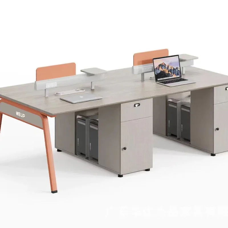 

Table and Chair Combined Office Furniture Simple Modern Open Four-Person Office Card Position