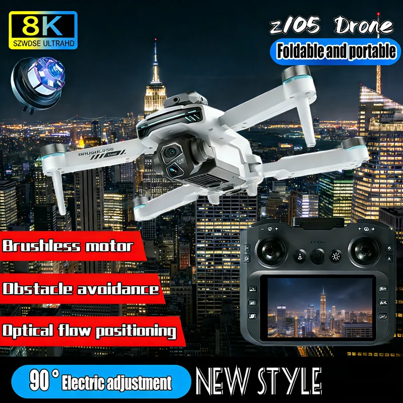 

2026 Z105 Drone Aerial Camera FPV Controller Obstacle With Large Screen Remote Control Brushless Motor Quadcopter RC Toy For Boy
