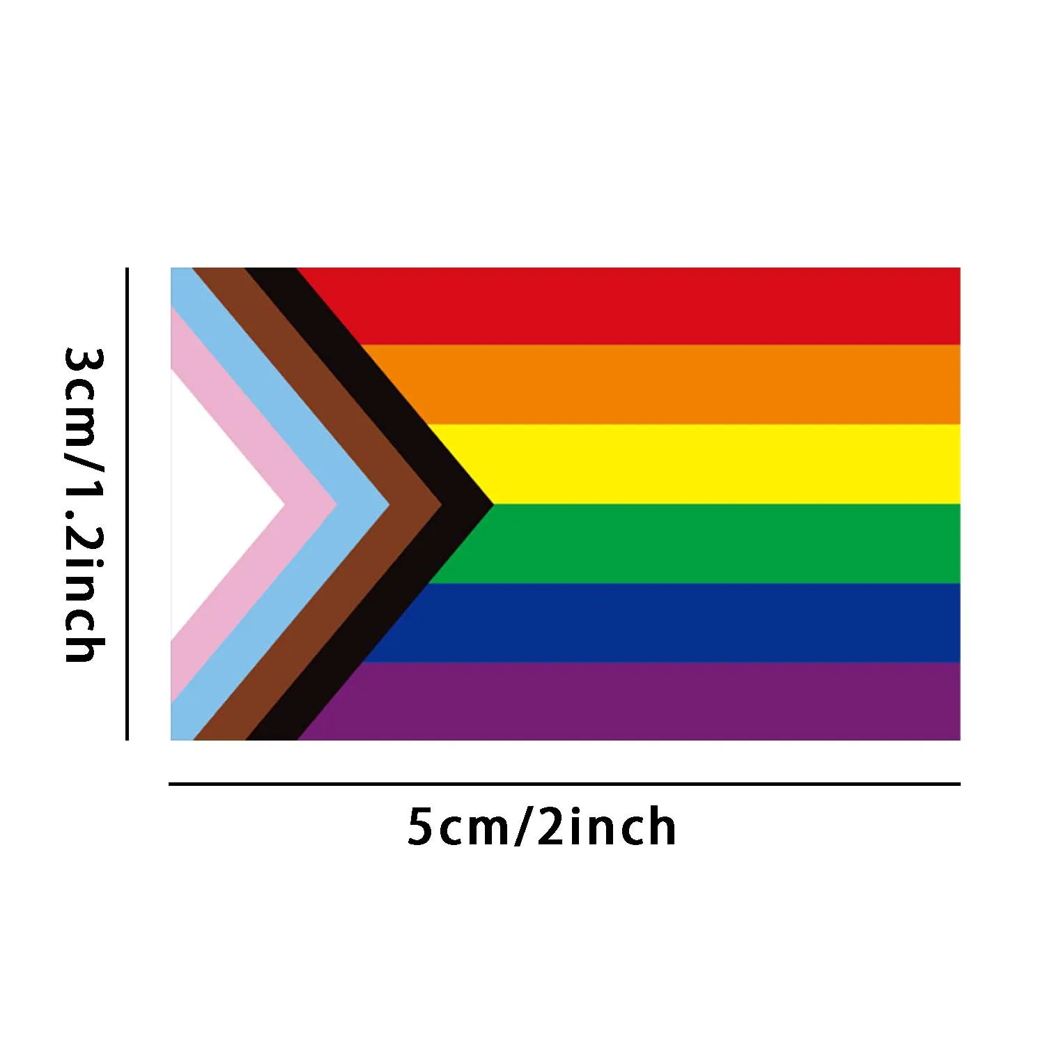 500pcs 5x3cm Gay Pride Stickers Rainbow Progress Pride Rectangle Shaped Roll Tape LGBT Sticker for Pride Parades Festival Party