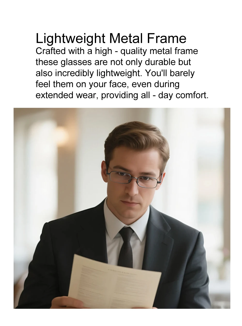 Lesebrille für Herren, Schleudern, Lupen, progressive Damen, faltbar, Vollrand-Rahmenbrille, Presbyopie – Detail 1