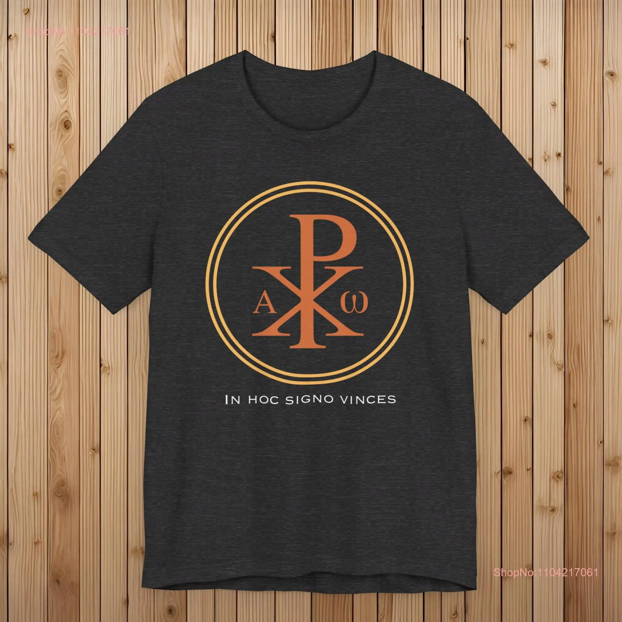 Chi Rho T shirt In Hoc Signo Vinces long or short sleeves