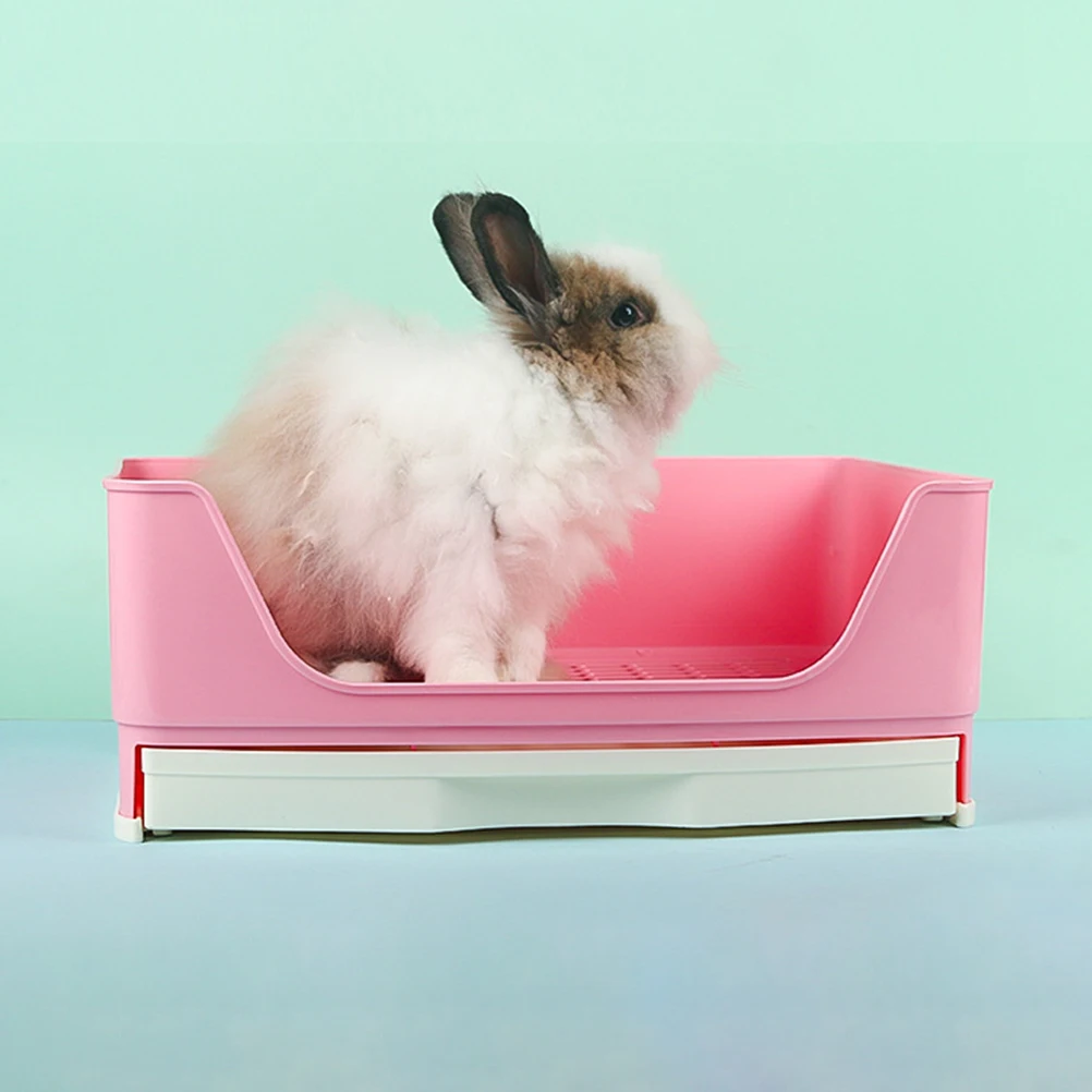 

Plastic Bunny Toilet Durable Rectangle Filter Base Rabbit Potty Small Animal Litter Box Household Rabbit Litter Box