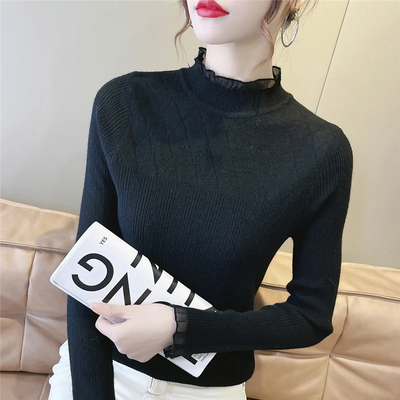 Heliar Women Fall Turtleneck Sweater Knitted Soft Pullovers Cashmere Jumpers Basic Soft Sweaters For Women Autumn Winter