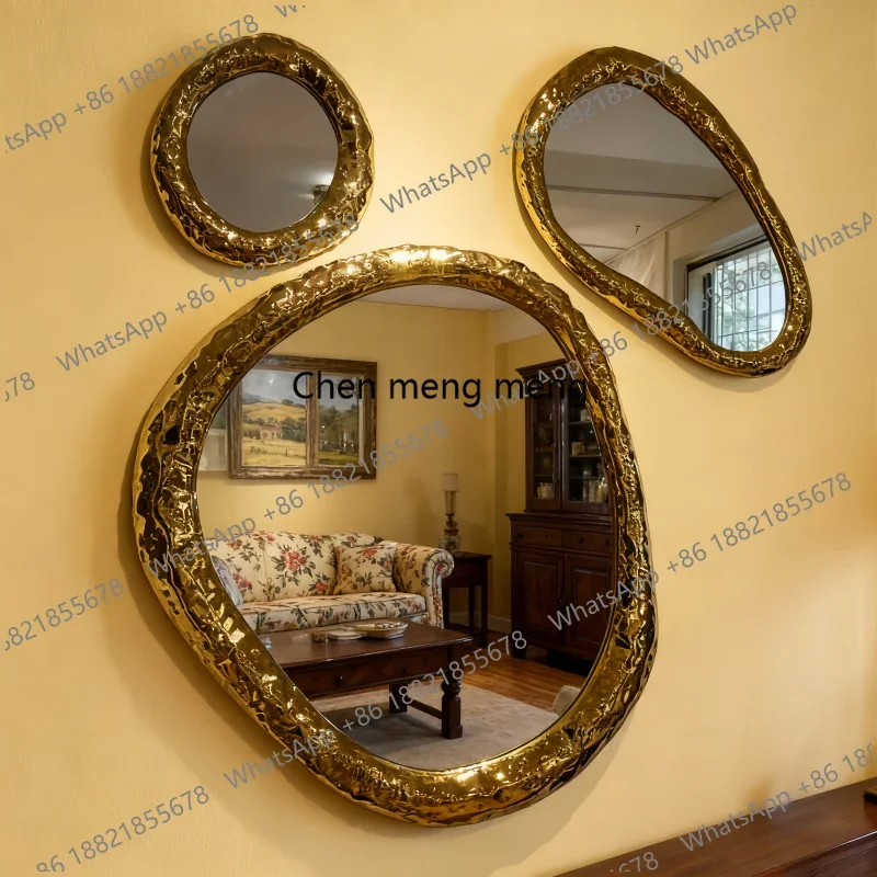 

E182 Gold border metal stainless steel office hotel living room bedroom villa Restaurant store background wall wall decoration