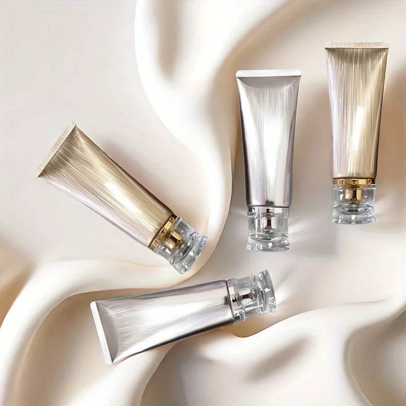 10 Stück Gold Silber Leere Nachfüllbare Kunststoff-Softtuben Quetschbare Flasche Kosmetikbehälter für Gesichtsreiniger, Lotion, Handcreme – Detail 3