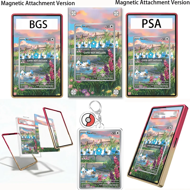 Étui de protection en acrylique recyclable pour figurine Swablu évolué de Paldea (Pokémon Écarlate et Violet) avec porte-clés, idéal pour collectionneurs et cadeaux