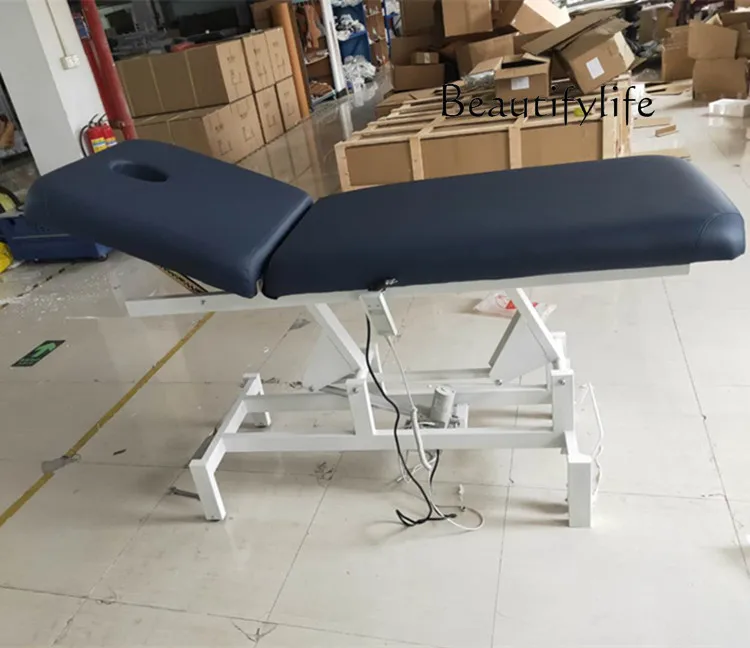 Beauty Salon Use Electric Lift Beauty Care Bed Massage Couch Multi-Functional Physiotherapy Bed Head Hole