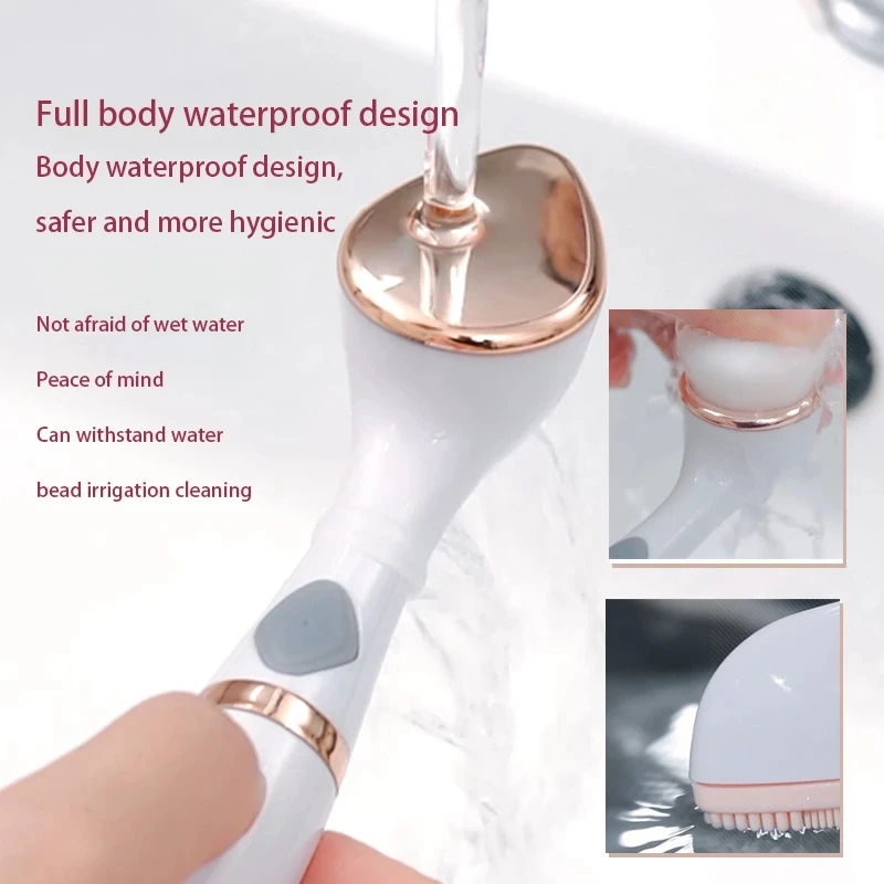 3 in 1 Electric Facial Cleanser Wash Face Cleaning Machine Skin Pore Cleaner Body Cleansing Massage Mini Beauty Massager Brush