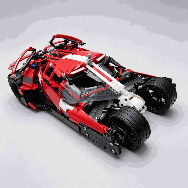 1557PCS Red Technic Open Cockpit Super Racing Car Model Custom Building Blocks DIY Assembly Educational Toy Desktop Display Gift