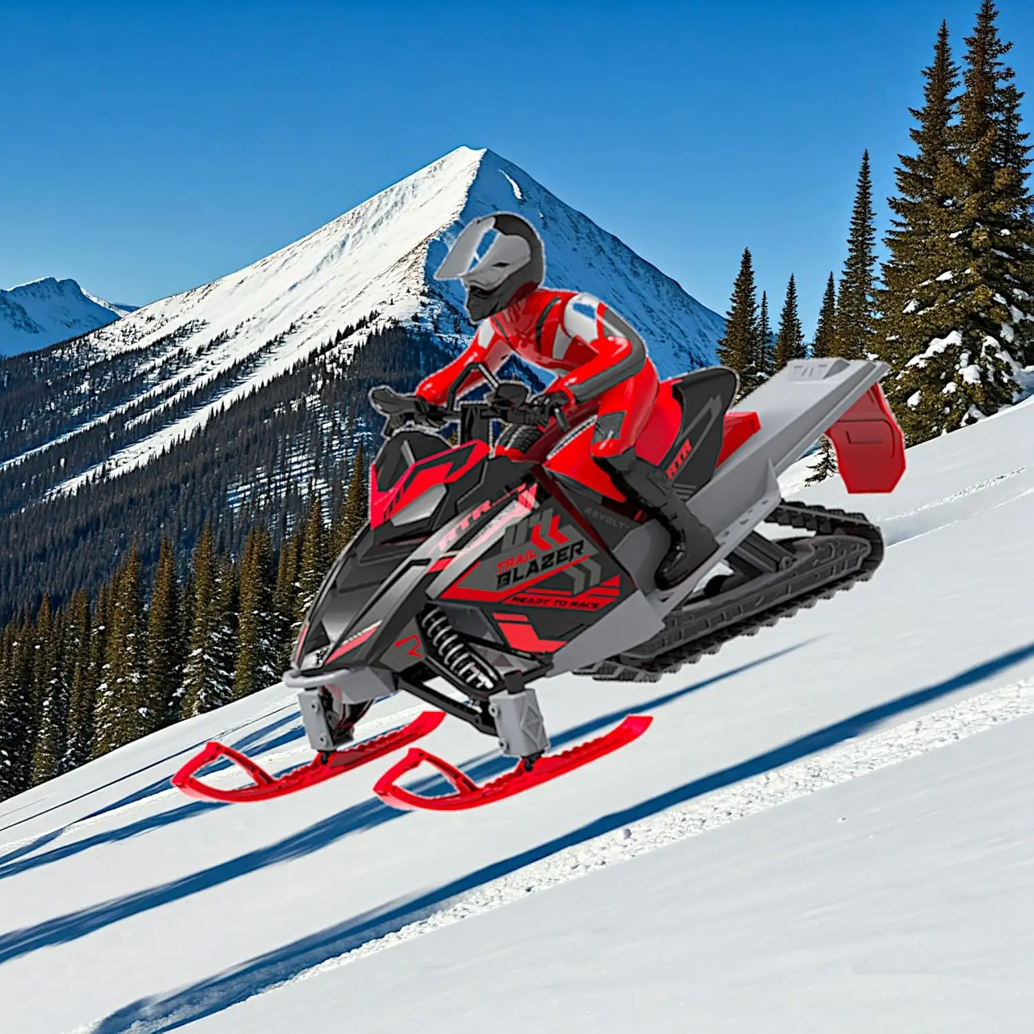 POCO DIVO 19\" RC Tracked Snowmobile Dual Ski Snowboards Off-Road Sledge Motor Sled Racing Sports