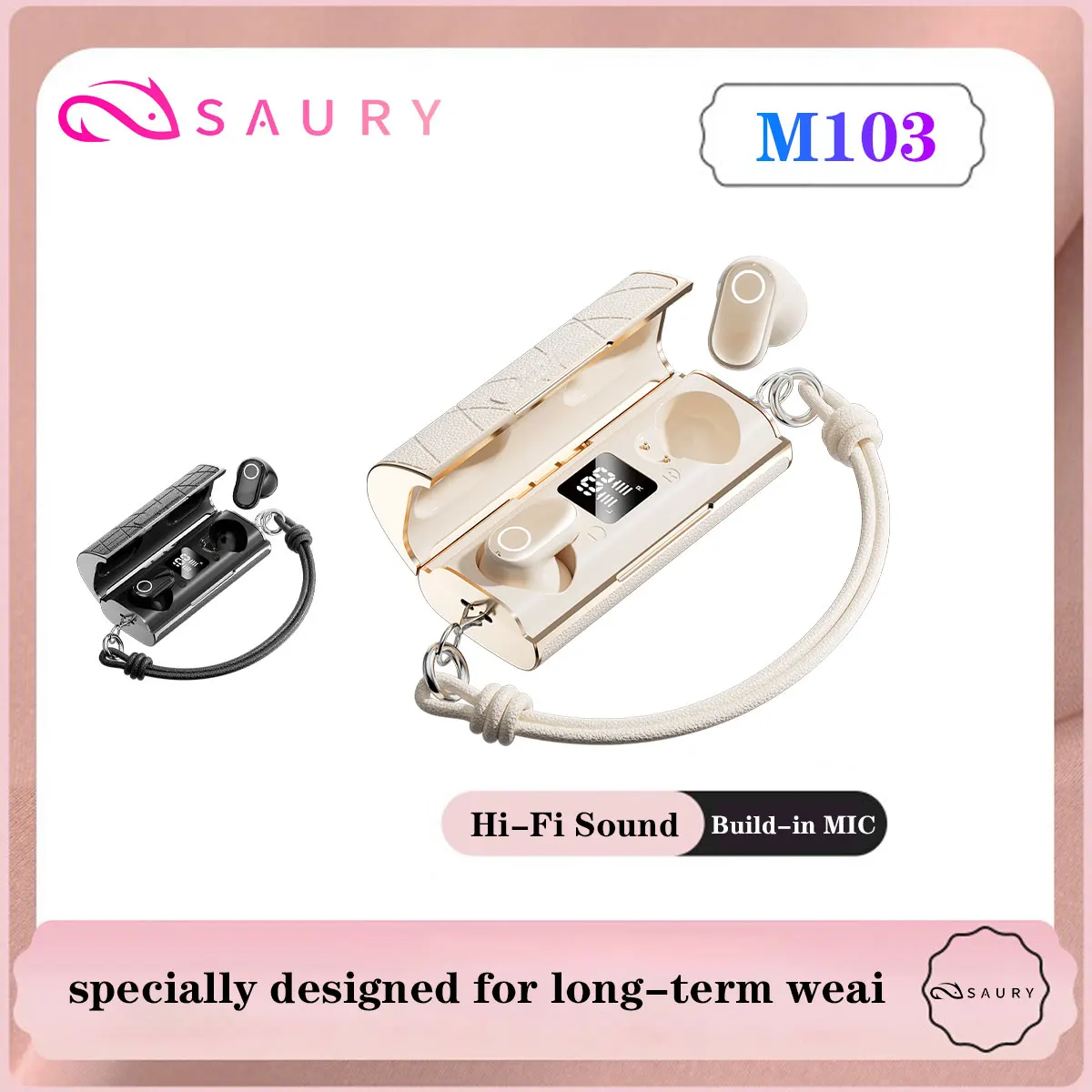 SAURY M103 Hi - سماعات أذن لاسلكية صوتية | تصميم حقيبة جلدية صغيرة | صوت درجة السينما #1