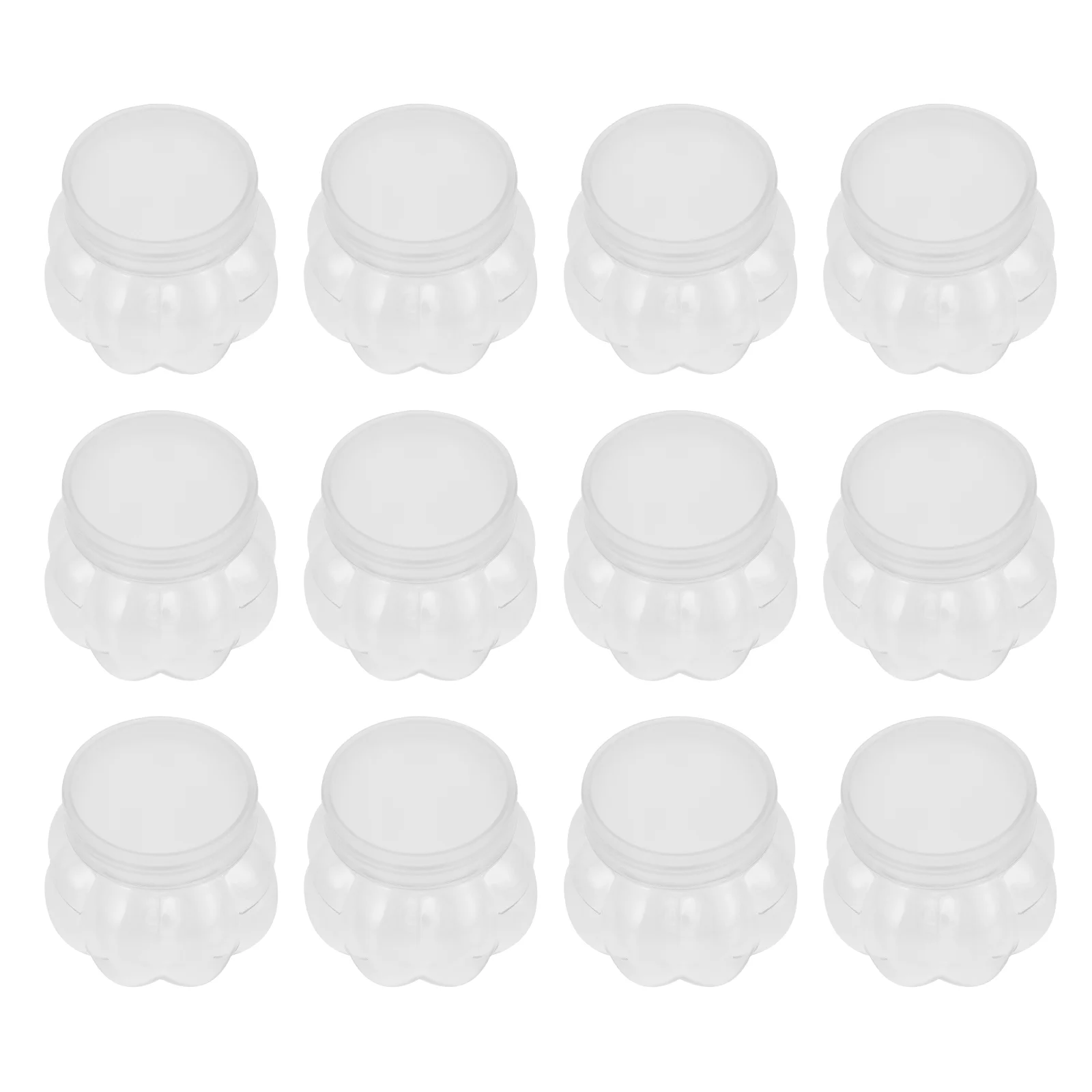 

12 Pcs Pet Pumpkin Jar Baby Food Containers Shaped Candy Jars Packing Canister The Storage Gift Wrapping