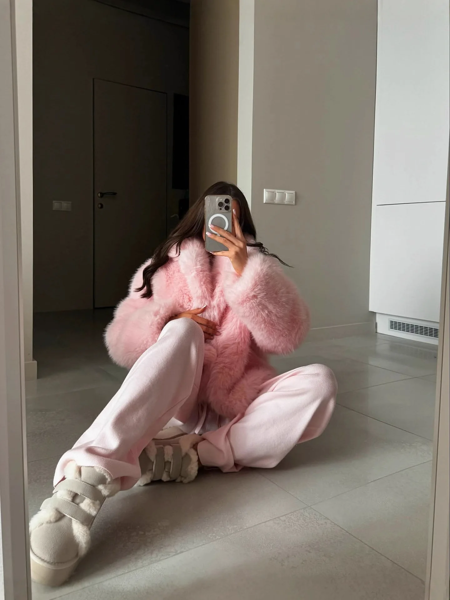 

Женские пальто из искусственного лисьего меха, однотонные короткие куртки с воротником с лацканами и длинными рукавами, с открытой строчкой, толстые теплые меховые меховые верхняя одежда, осень-зима