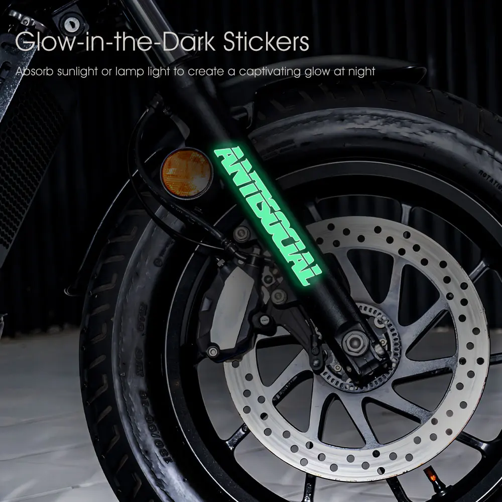 ​​​​​​​​​​​Motorcycle Glow Stickers Waterproof Antisocial Decal Reflective Side Boxes Sticker Motorbike Decoration Accessories