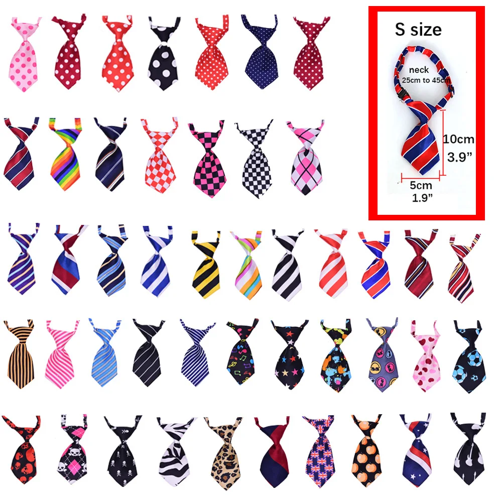 10pcs Pet Bowties For Small Dogs Cats Bow Tie Neckties Solid Pet Tie For Small Dogs Grooming Accessories