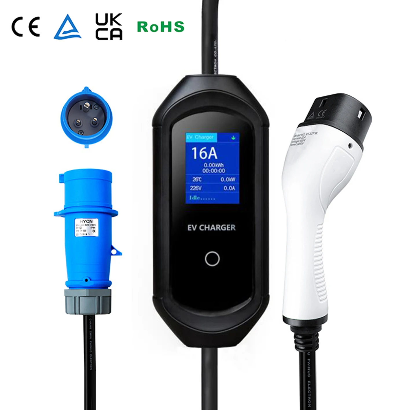 

Smart 7kw IEC62196-2 evse portable ev charger 32A 1 phase type 2 for electric car