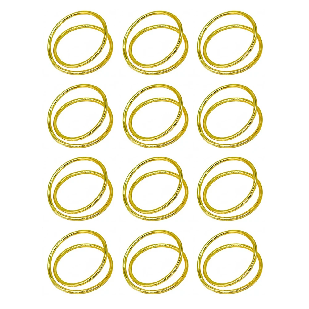 

Набор из 12 золотых подставок для салфеток, металлические спиральные кольца для улучшения декора стола на свадьбе, семейных блюд и собраний