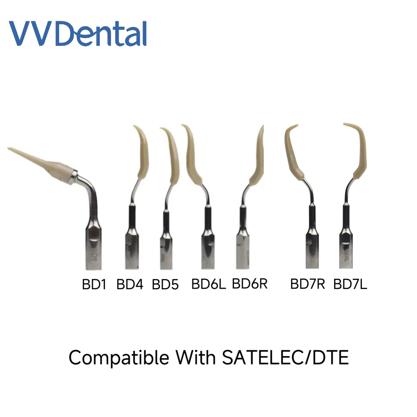VVDental Ultraschall-Scaler-Implantatspitzen für SATELEC/WOODPECKER DTE zur Entfernung von Zahnstein und Bracket-Steinen, Zahnreinigung, Zahnmedizin