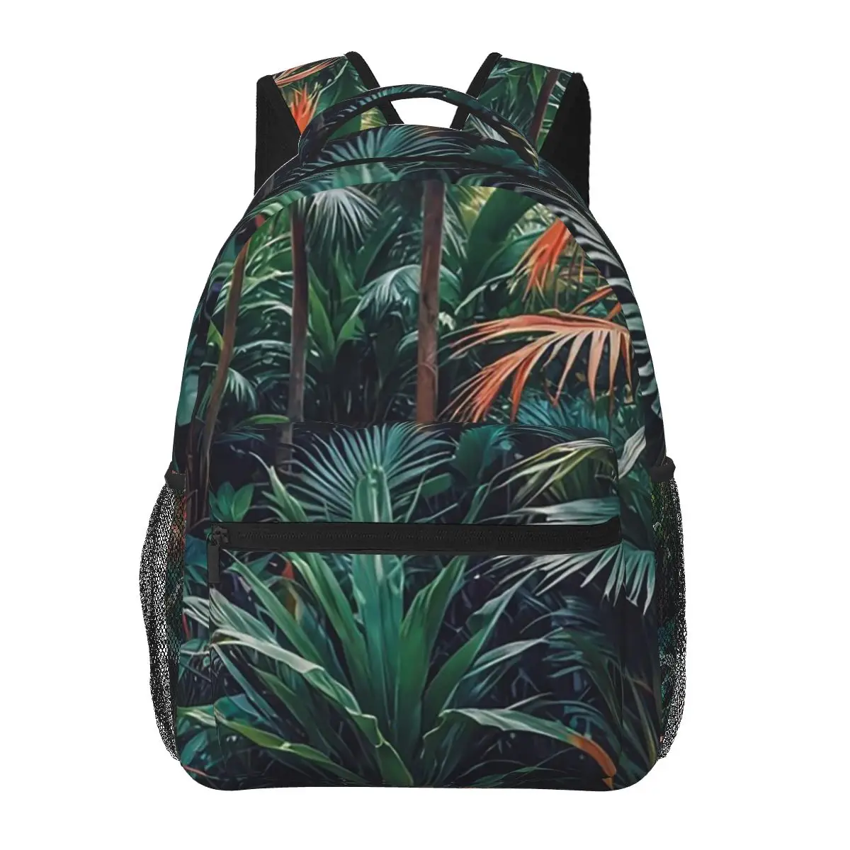 

Tropical Forest With Palm Leaves Backpack Daypack Large Capacity Children BookBag School Bag Shoulder Bags for Men Women