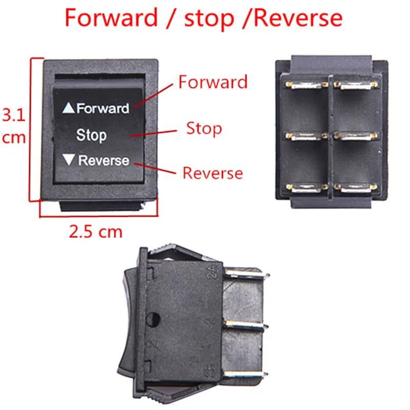 For Ride-On Car Forward Reverse Rocker Switch Set For 2 Units For 6V 1For 2V For 24V Electric Toys On Off On Function