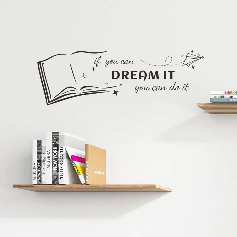 1PC Dream it Postive Quote Wall Sticker For Office Room Decor Vinyl Decal For Kids Bedroom Decor