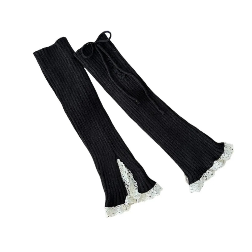 Cozy Thermal Boot Sock Sleeves Stretch Thick Flared Leg Warmers Lace Bow Tube Socks Female