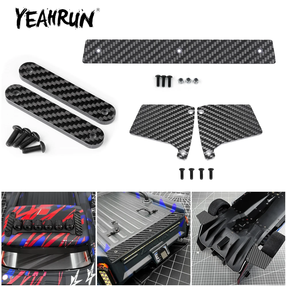 YEAHRUN Relingi dachowe z włókna węglowego / tylny błotnik / tylna płyta dociskowa do INFRACTION 6S BLX V2 All-road 1/7 RC Car Truck Parts