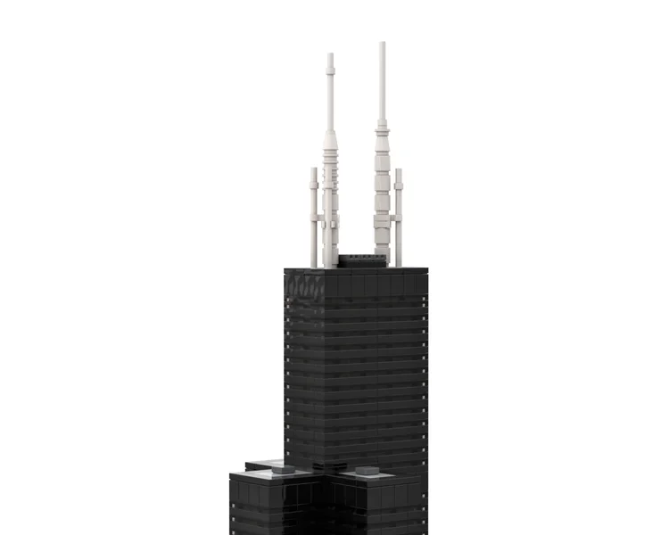 MOC-127024-construcción de la torre de Willis, escala 1:800, de SPBrix 2845, piezas, juego de bloques de construcción