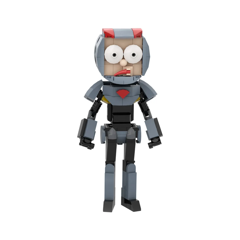 MOC وقت السفر مغامرة التلفزيون Mortys تطهير البدلة نموذج لجسم بناء الرسوم المتحركة الرسوم المتحركة عمل الشكل تجميعها لعبة الطوب هدية